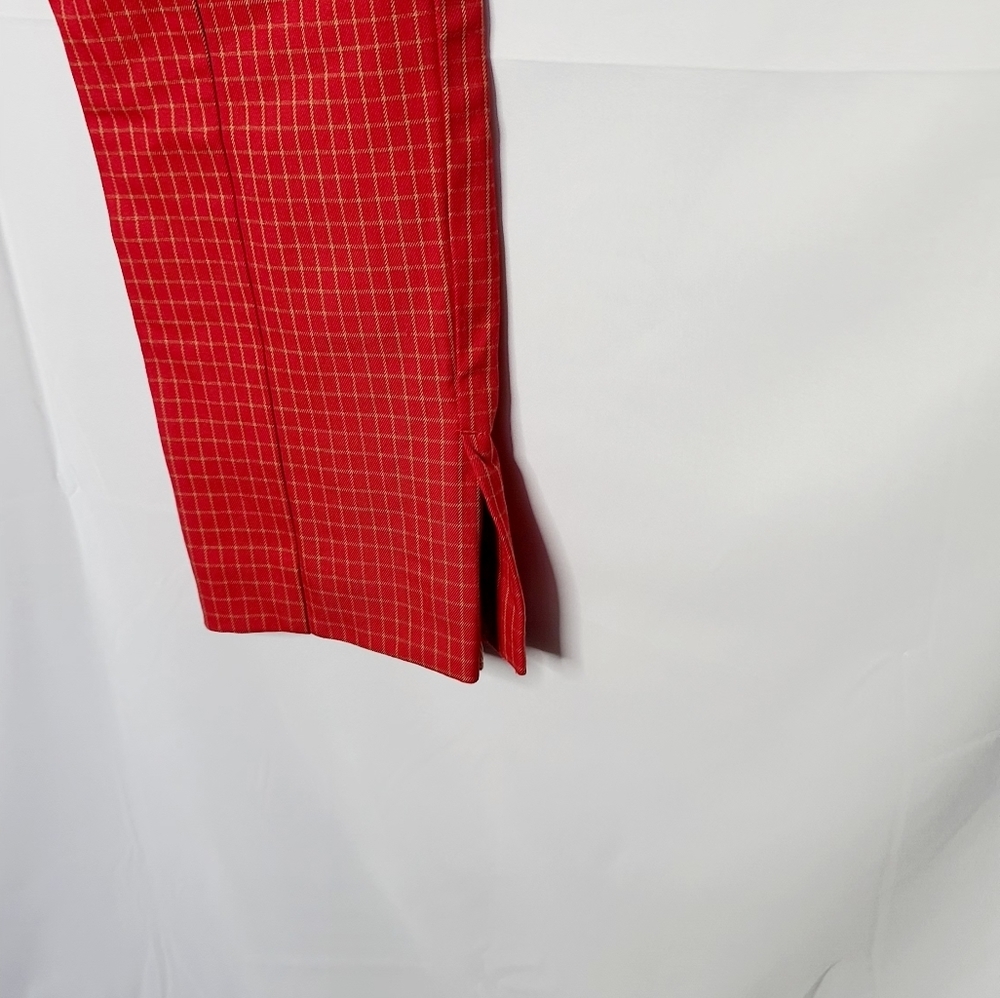 NWT Anthropologie straight leg checkered red career business work pants sz 2 - Picture 9 of 11